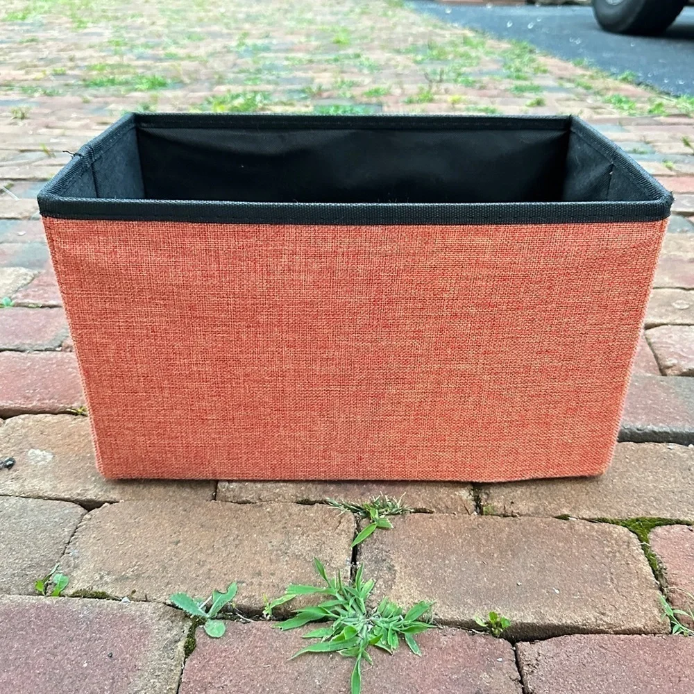 Woven Orange Storage Bin